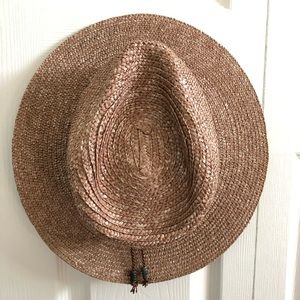 Brixton Lera Straw Fedora Hat - Rose Gold